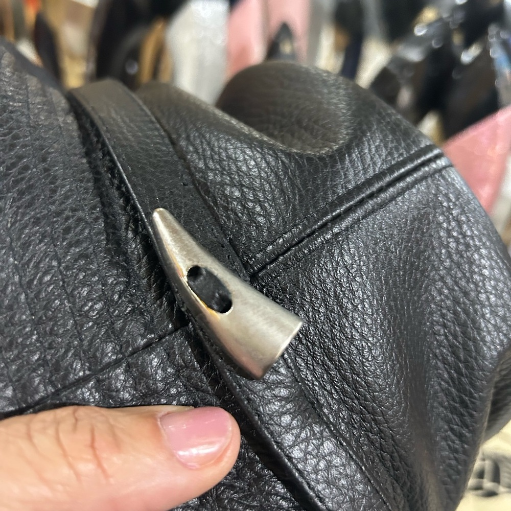 Burberry Black Leather Hat With Horn Accent View 4